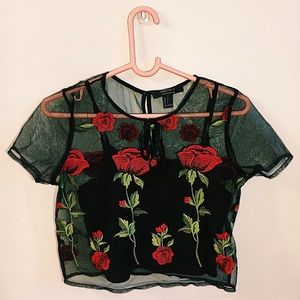 Roses - Mesh Crop Top